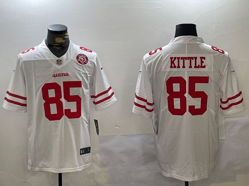 Men San Francisco 49ers #85 Kittle White 2024 Nike Vapor Limited NFL Jersey style 2->youth mlb jersey->Youth Jersey